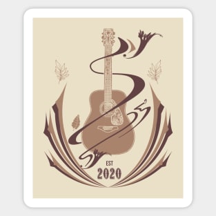 Est 2020/Guitarist/Acoustic/Classic/Aesthetic Sticker